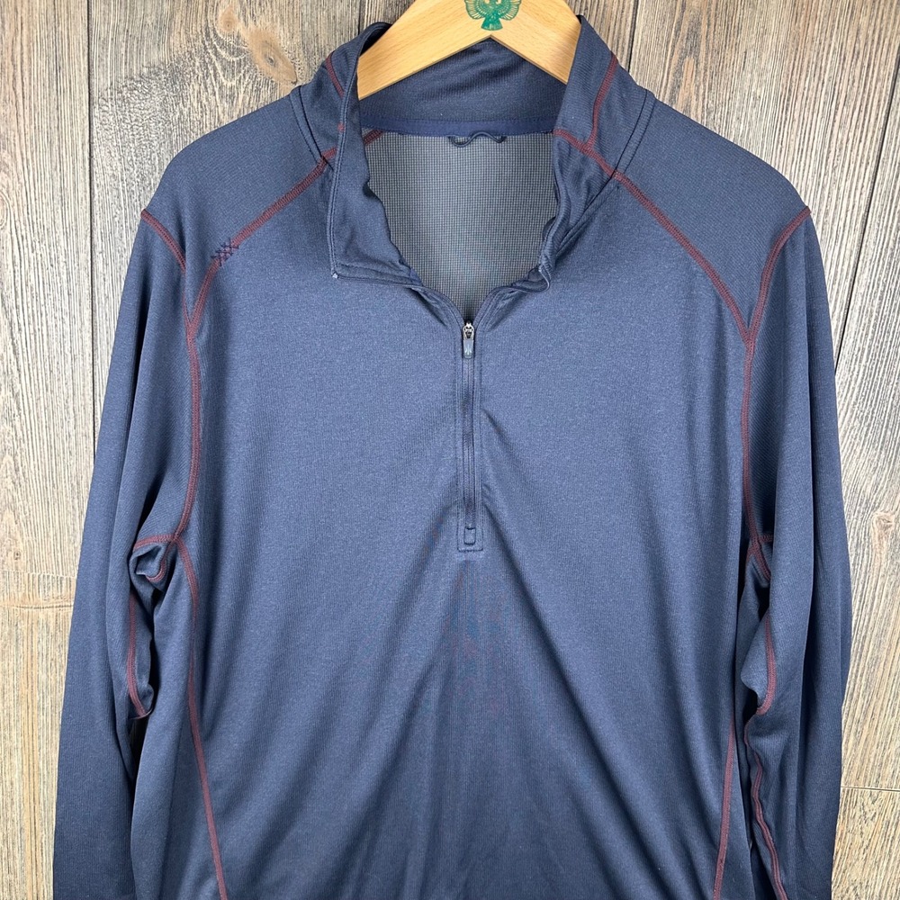 Rhone Session 1/4 Zip Long Sleeve Pullover Shirt Blue Polartec Size Large - Picture 3 of 7